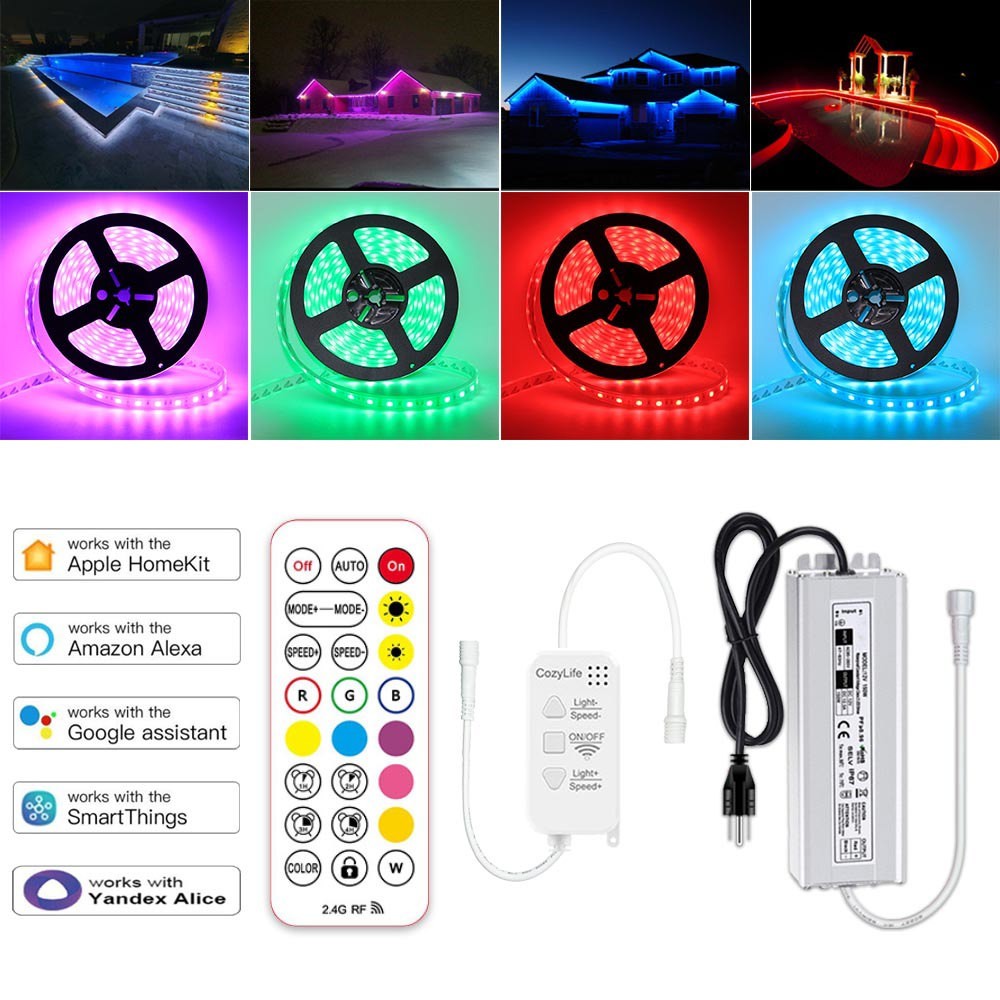 HomeKit 2.4G RF Remote 1~100FT/Roll WiFi 5050 RGB LED Strip Light 12V PSU gallery