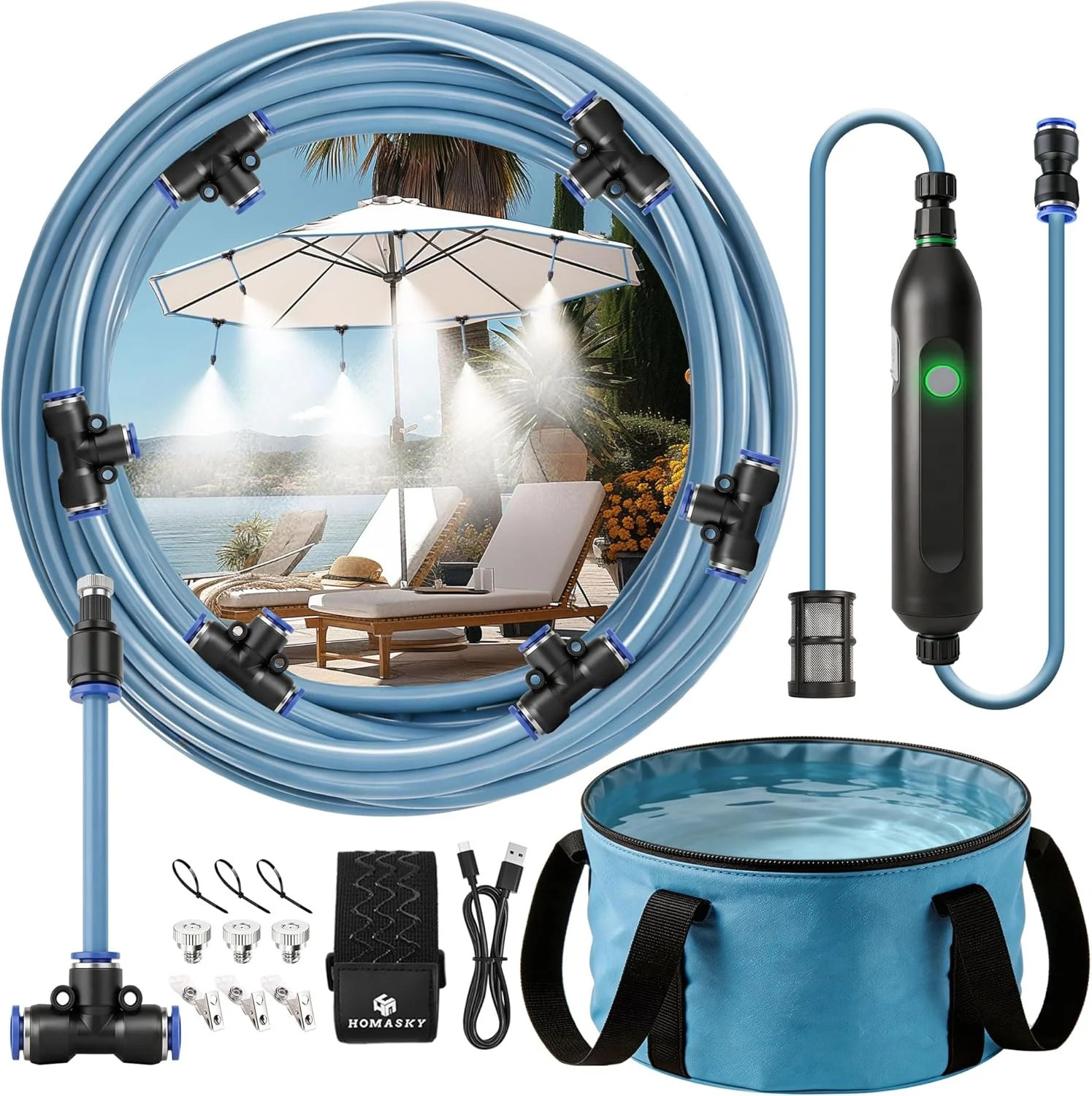 Portable Misting System for Outdoor Cooling, 23 FT Misters for Outside Patio wit gallery