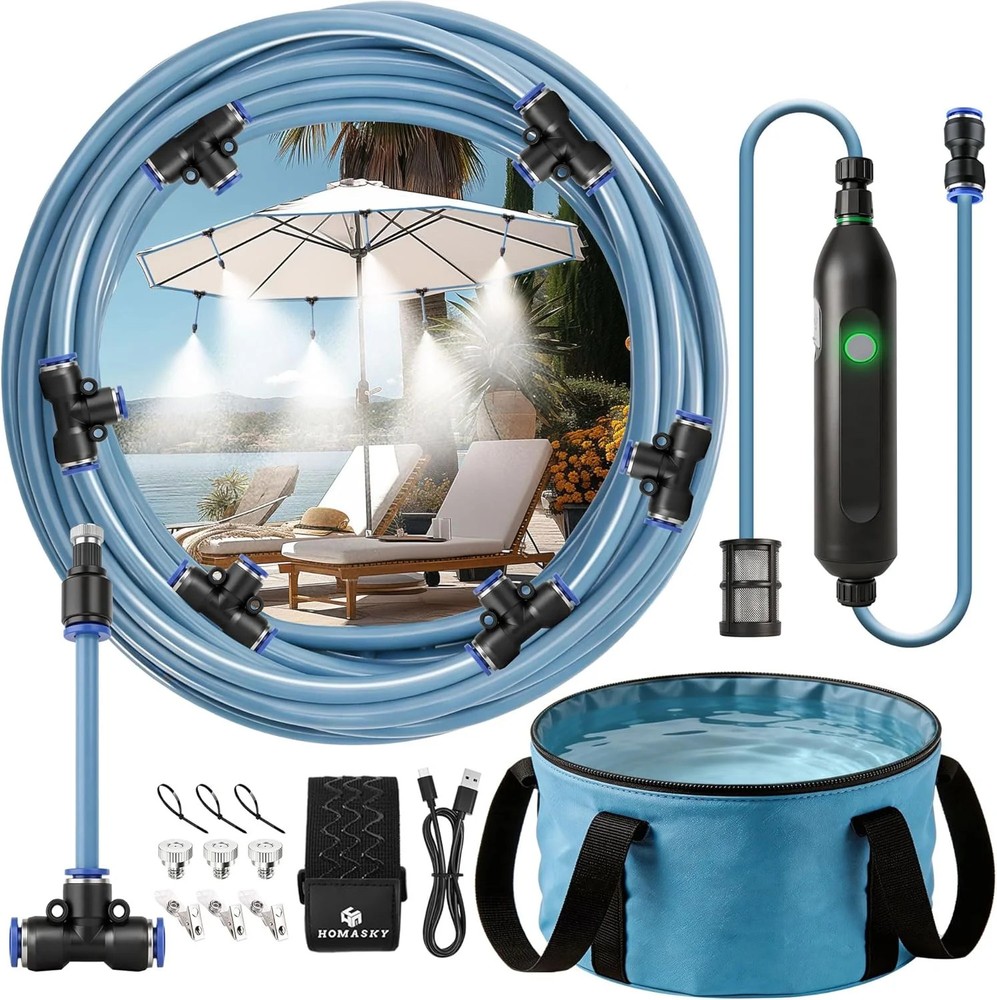 Portable Misting System for Outdoor Cooling, 23 FT Misters for Outside Patio wit
