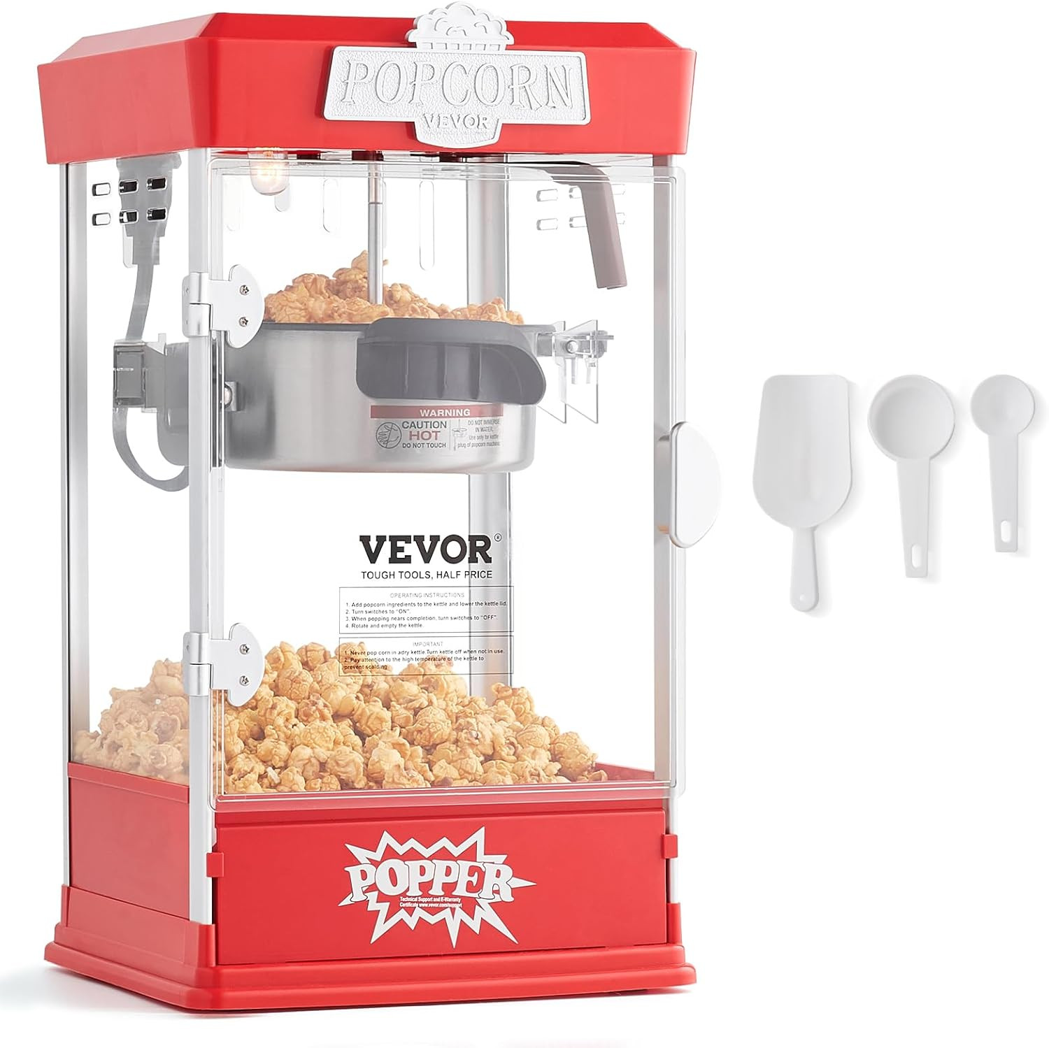 Popcorn Maker, 480W Popcorn Popper Machine, 4 Oz Kettle Makes 1.5 Gallon per Bat gallery