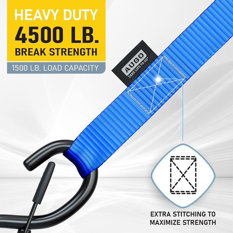 Soft Loop Tie Down Straps - 1,500 Load Capacity & 4,500 Lbs Breaking Strength - gallery
