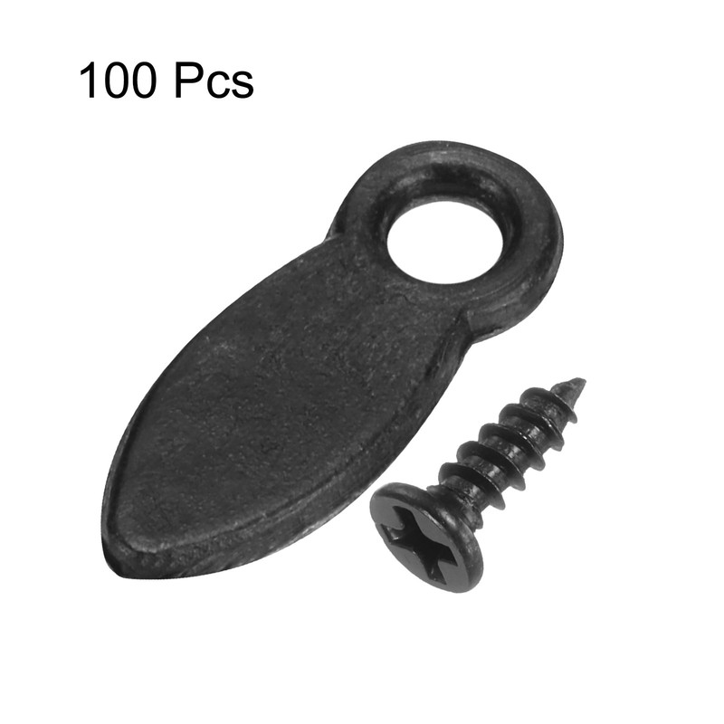 100Pcs Turn Button Fasteners Set with 100Pcs Screws for Hanging Drawing, Black gallery