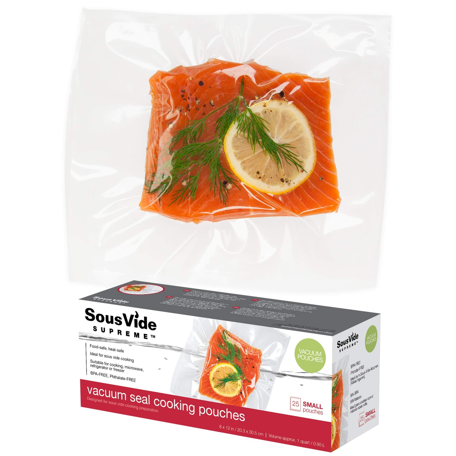 SousVide Supreme Vacuum Seal Cooking Pouches, 8x12 inches,1 Quart, 25 Pouches gallery