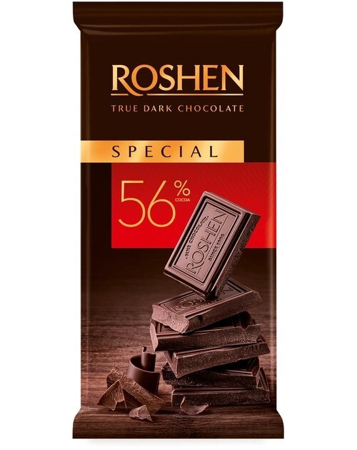 2PCS Ukrainian Sweets ROSHEN True Dark Chocolate Bars Special 56% Cocoa 2x 85g gallery