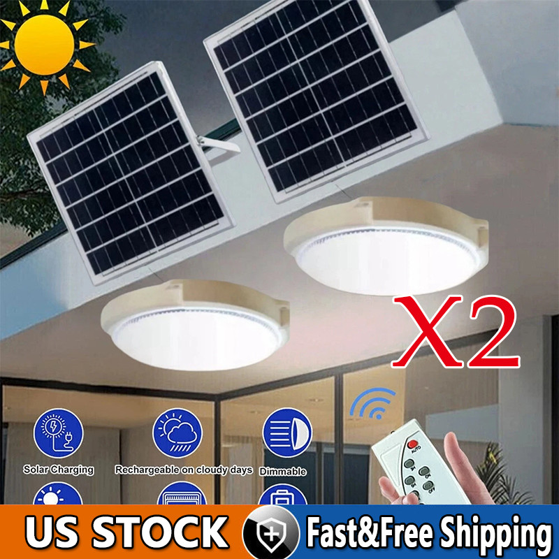 Solar Panel Powered Light Pendant Ceiling Lamp Indoor Outdoor Garden Shed Barn gallery