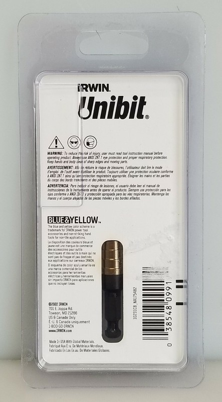 Irwin 10231CB #1 Unibit Step Drill Bit, 1/8" - 1/2", Speed Point Cobalt USA NEW gallery