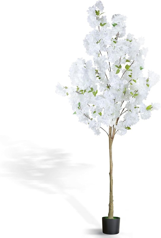 6FT Artificial Cherry Blossom Tree, Realistic Fake Cherry Blossom Tree in Pot... gallery