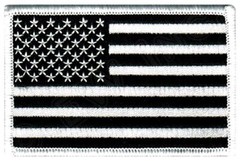 AMERICAN FLAG PATCH embroidered iron-on US BLACK WHITE MILITARY United States