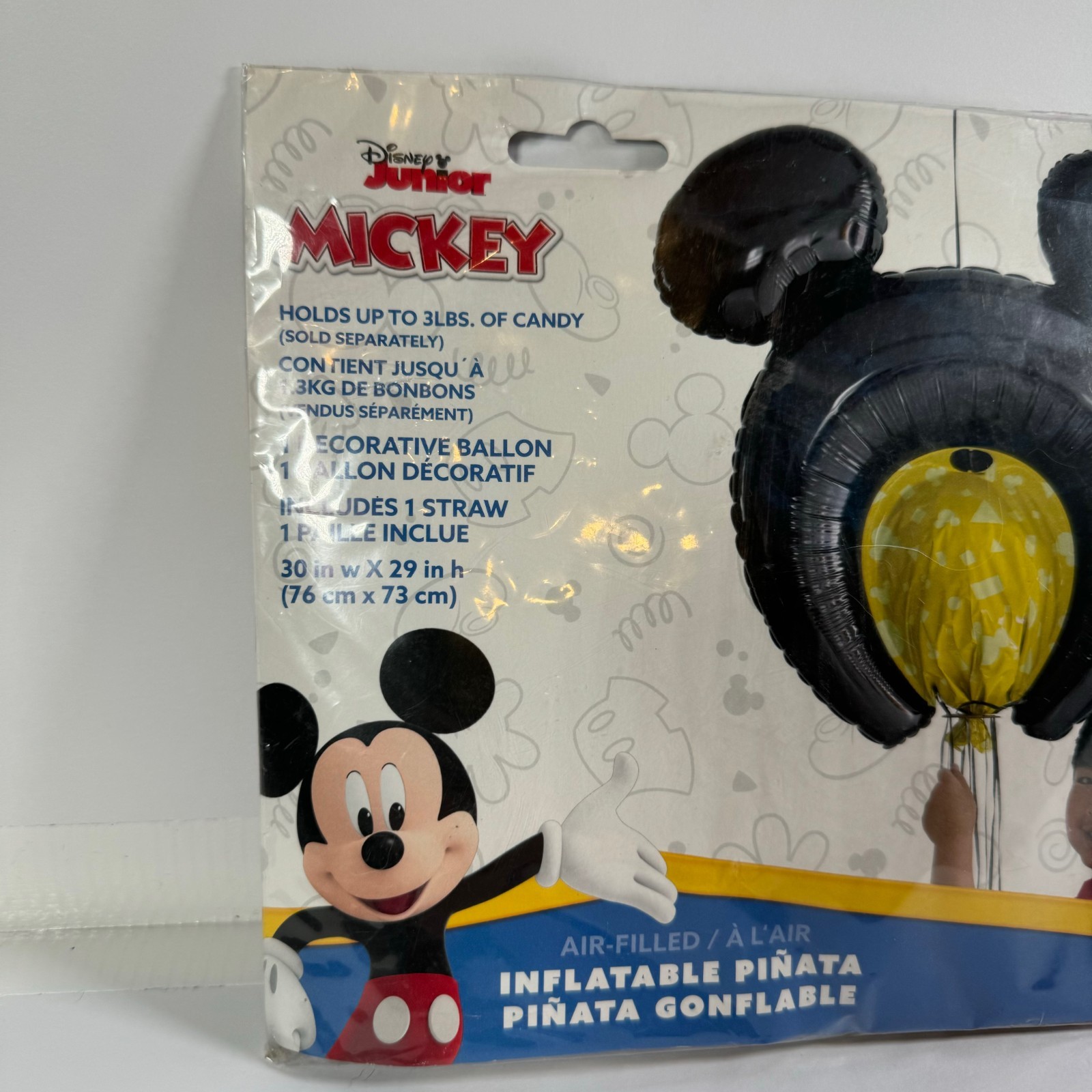 Mickey Mouse Inflatable Pinata Disney Junior 30x29" Holds 3 Lbs Candy NEW SEALED gallery