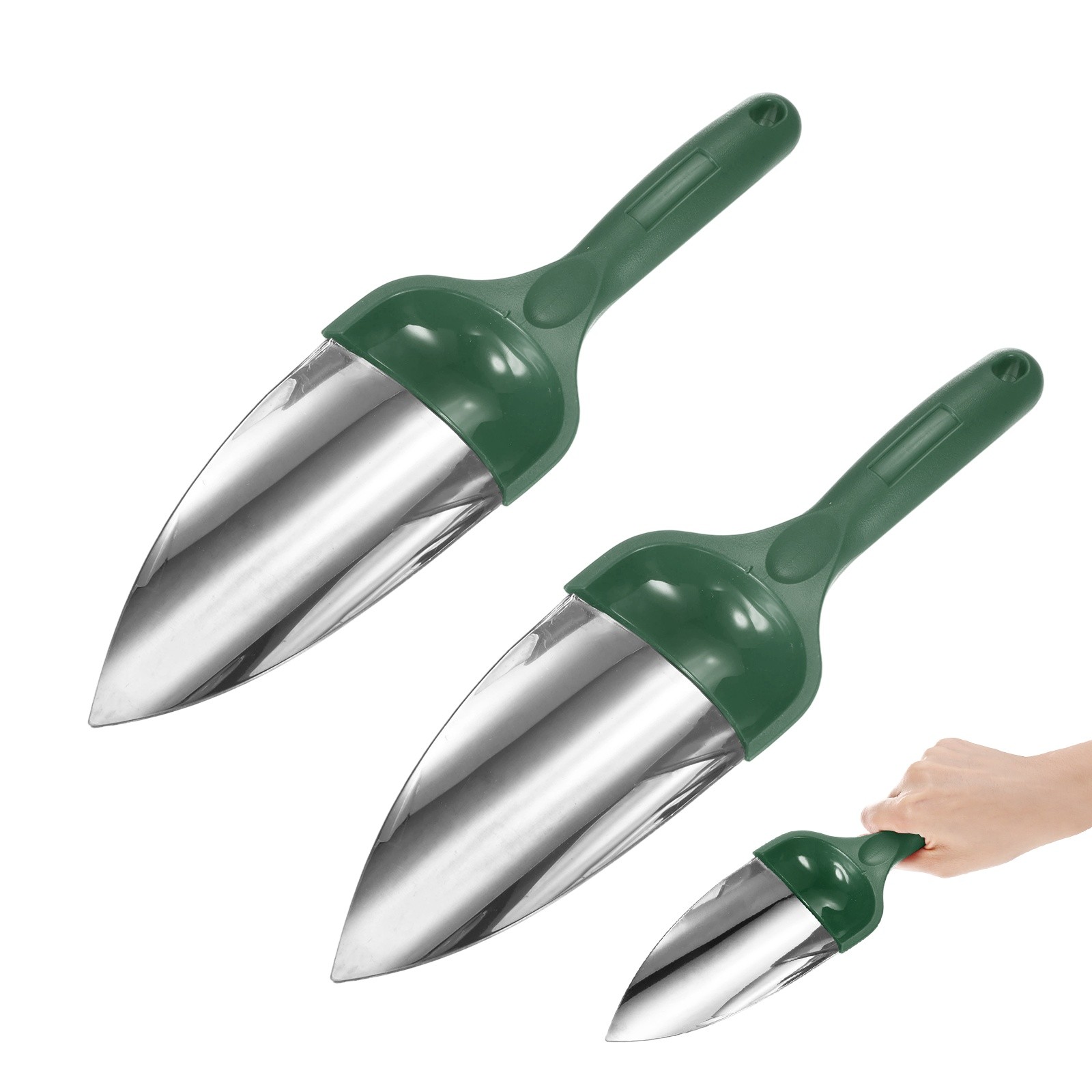 2-Pack 11.81 Inch Stainless Steel Garden Trowel Hand Shovels for Digging [Green] gallery