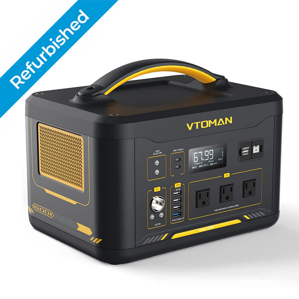 VTOMAN Jump 1500X Portable Power Station 1500W 828Wh Solar Battery Generator US gallery