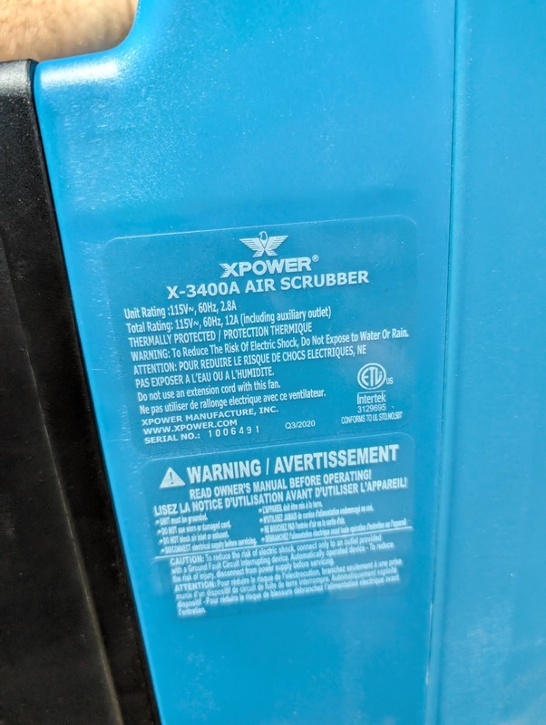 Xpower X-3400A Professional Lightweight 3-Stage HEPA Air Scrubber gallery