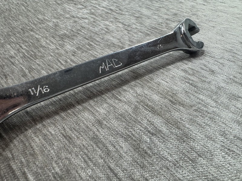 Mac Tools Double Hex Flare Nut Line Wrench 5/8 X 11/16 SAE Chrome USA OHB2022 gallery