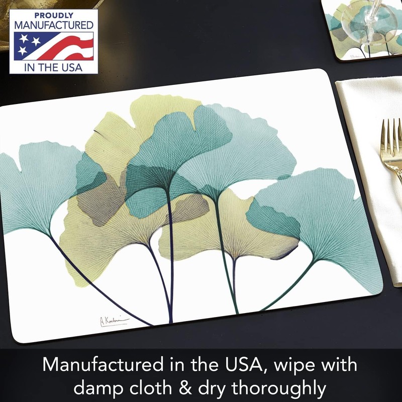 Decorative Hardboard Cork Back Tabletop Placemats 4 Pack Manufactured in The USA gallery