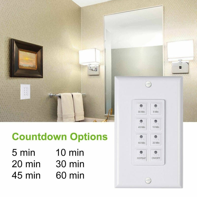 BN-LINK Countdown Digital in-Wall Timer Switch W/ Push Button 5-10-20-30-45-60m gallery