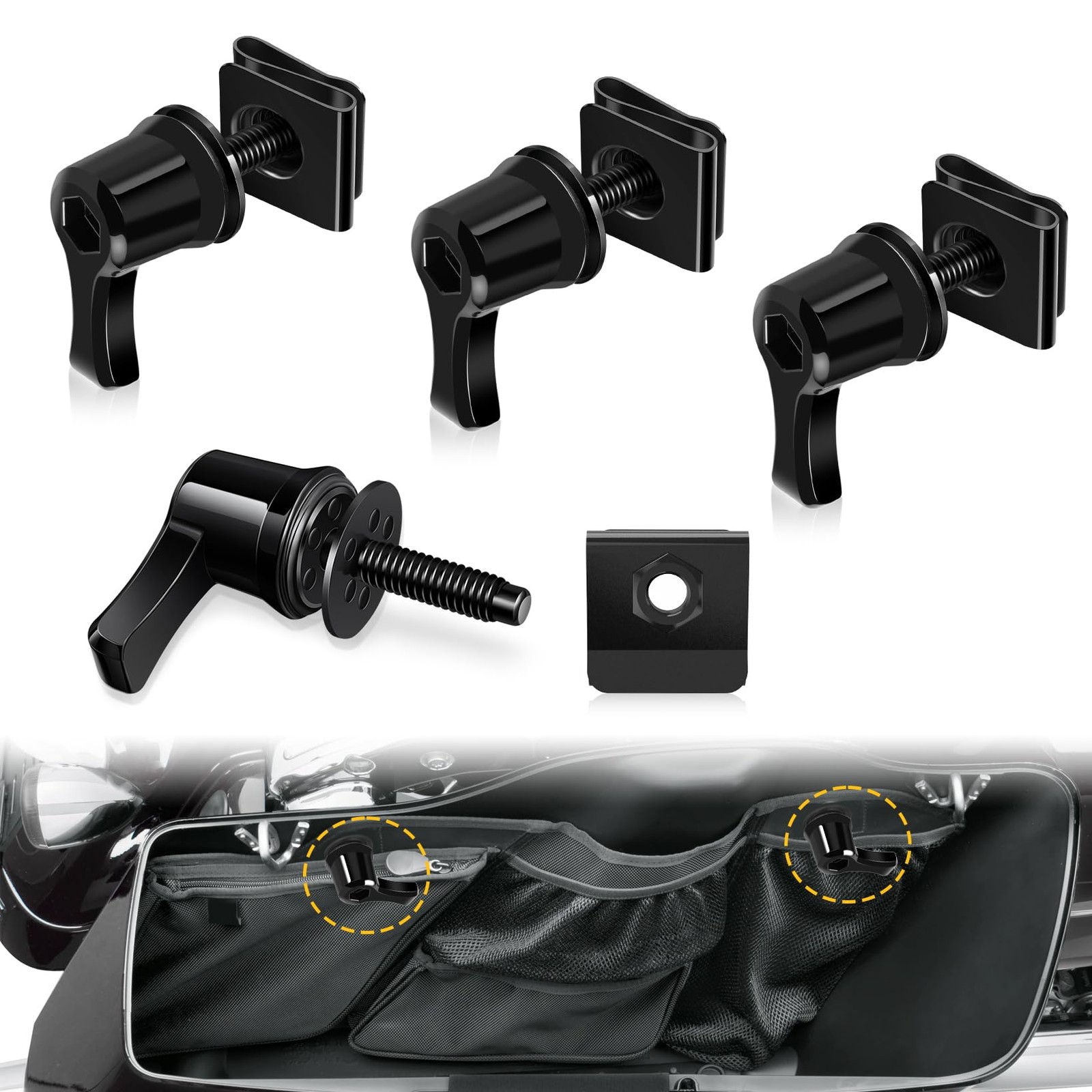 Saddle Bag Bolts, Saddlebag Locks Mounting Hardware Theft Deterrent Locks Sad... gallery
