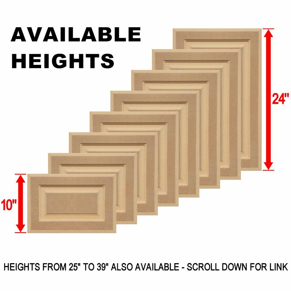 Unfinished MDF Square Raised Panel Cabinet Doors (Up to 24"H) gallery