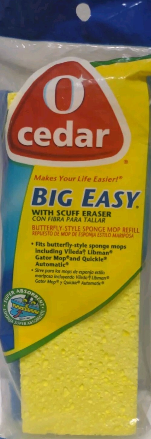 O Cedar Big Easy With Scuff Eraser Butterfly Style Spong Mop Refill USA NOS 2004 gallery