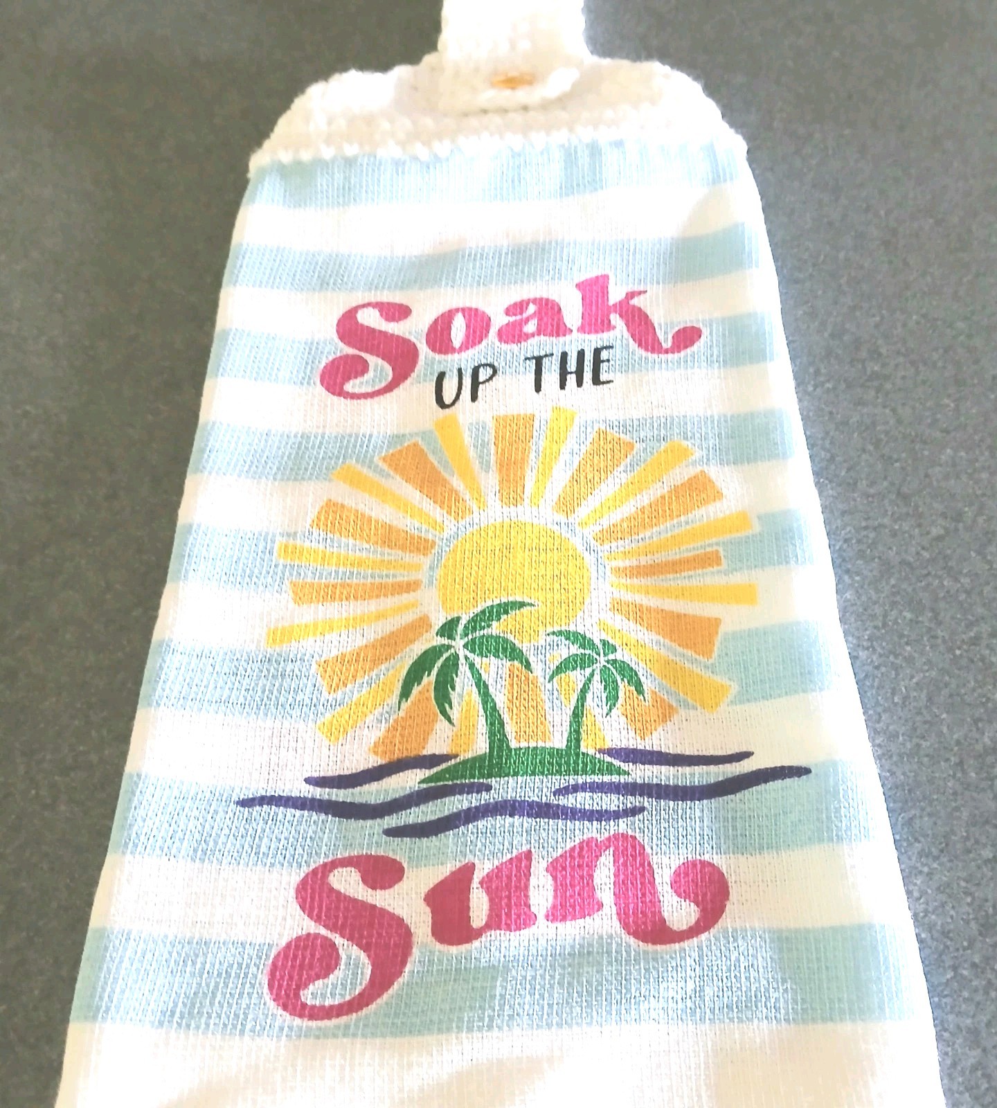Kitchen Dish Towel With A Crochet Top ~ Soak Up The Sun 🌞 gallery