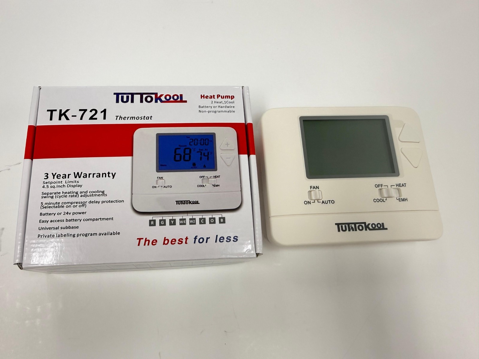 TuttoKOOL TK-721 non-programmable heat pump thermostat. gallery