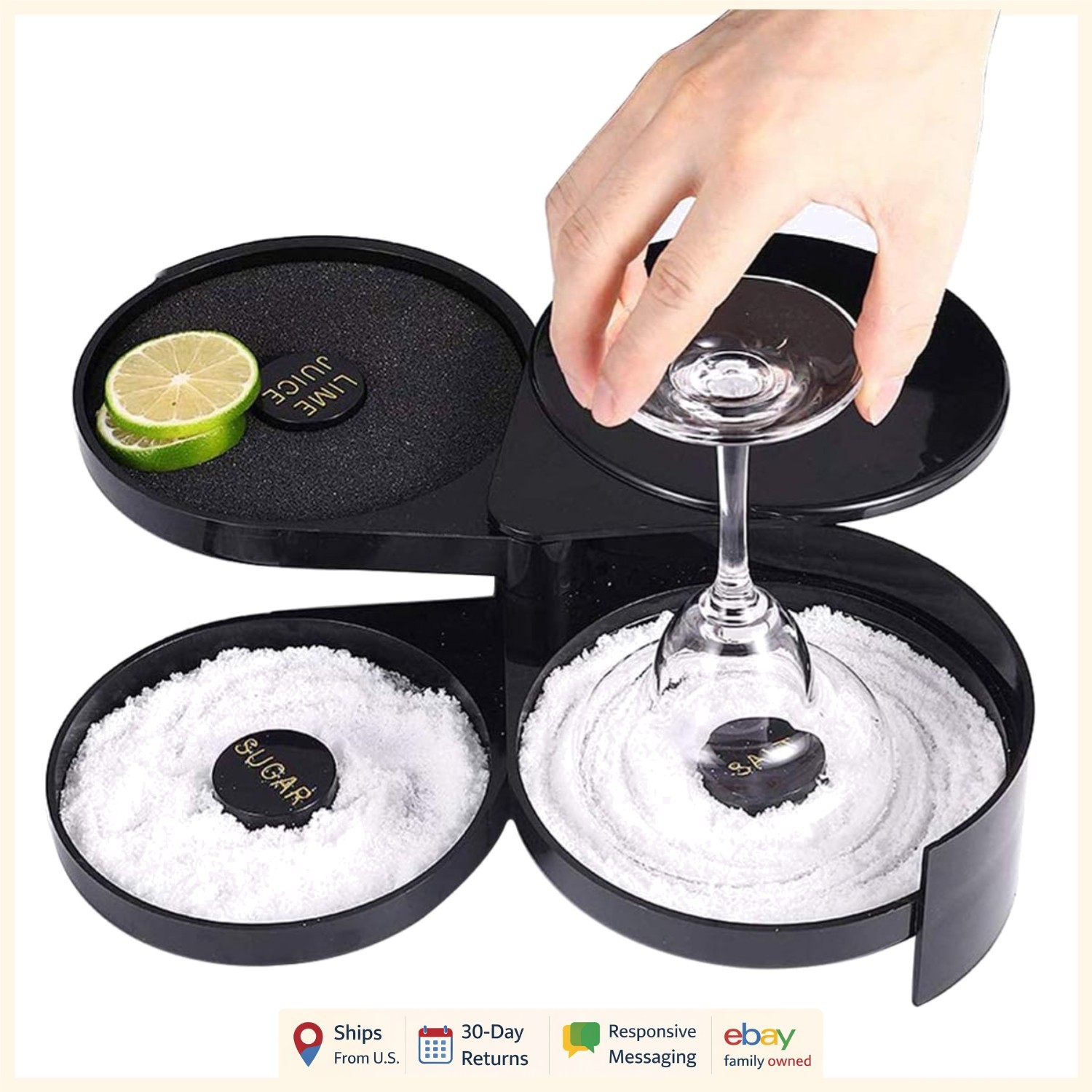 High Quality Plastic Cocktail Rimmer with 3 Tiers for Better Drink Presentation gallery