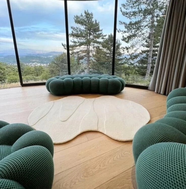 Irregular Shape High & Low Pile, Hand-Tufted 100% Wool Soft Area Rug Carpet gallery