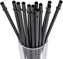 DAKOUFISH 13in Black Reusable Plastic Straws for 40 50oz Tumbler Mason Jar 12PCS