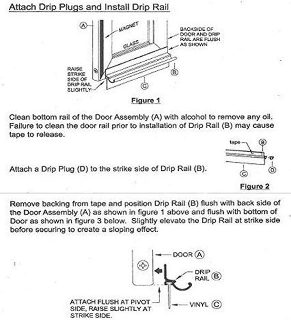 Matte Black Framed Shower Door Replacement Drip Rail with Vinyl Sweep - 32" Long gallery
