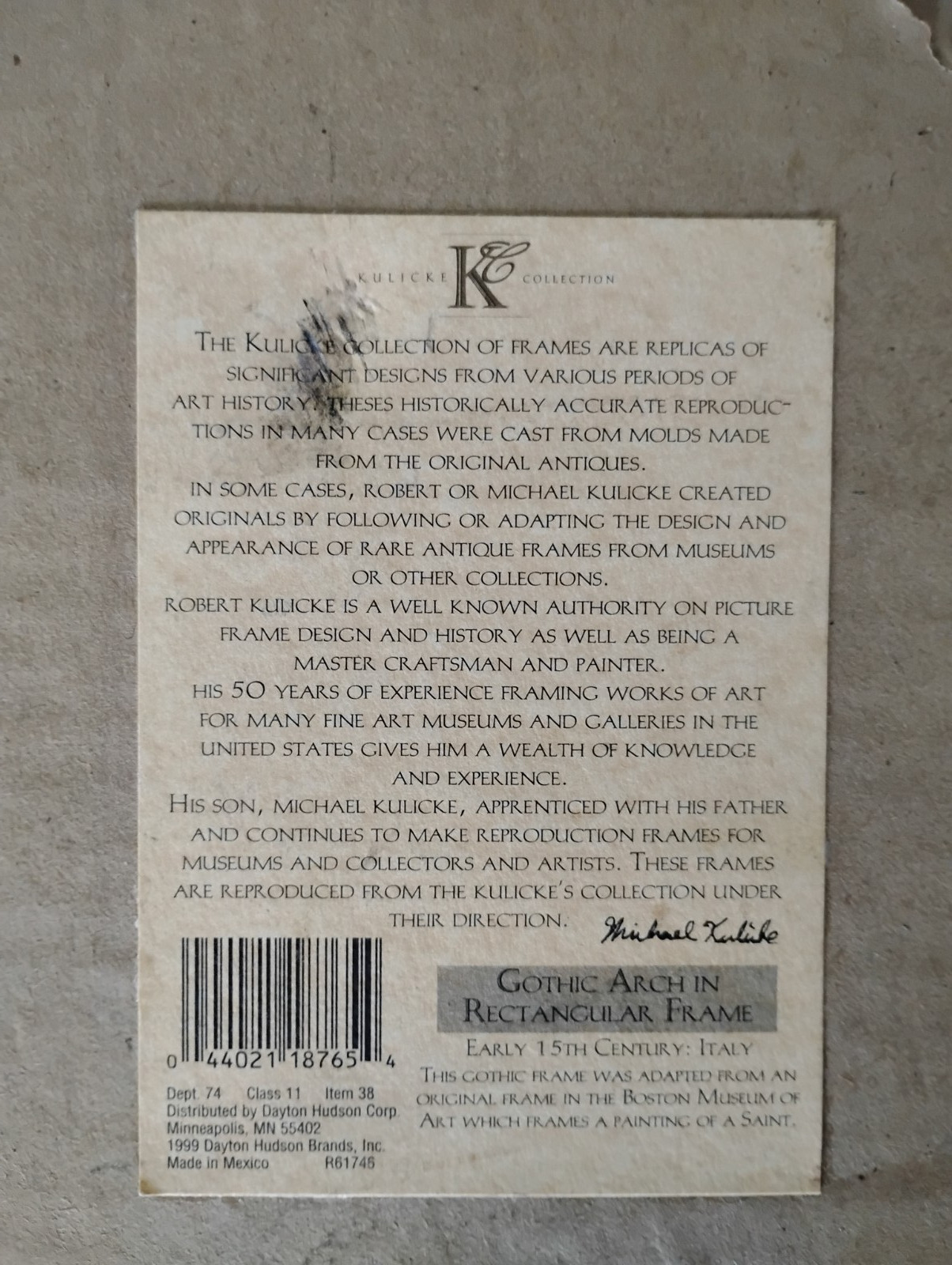 Kulicke Collection Gold Gothic Arch Mirror Small Rectangular 11x10 Accent gallery