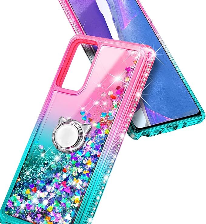 For Gabb Phone 3 Pro Case Liquid Glitter Phone Cover w/ Tempered Glass & Lanyard gallery