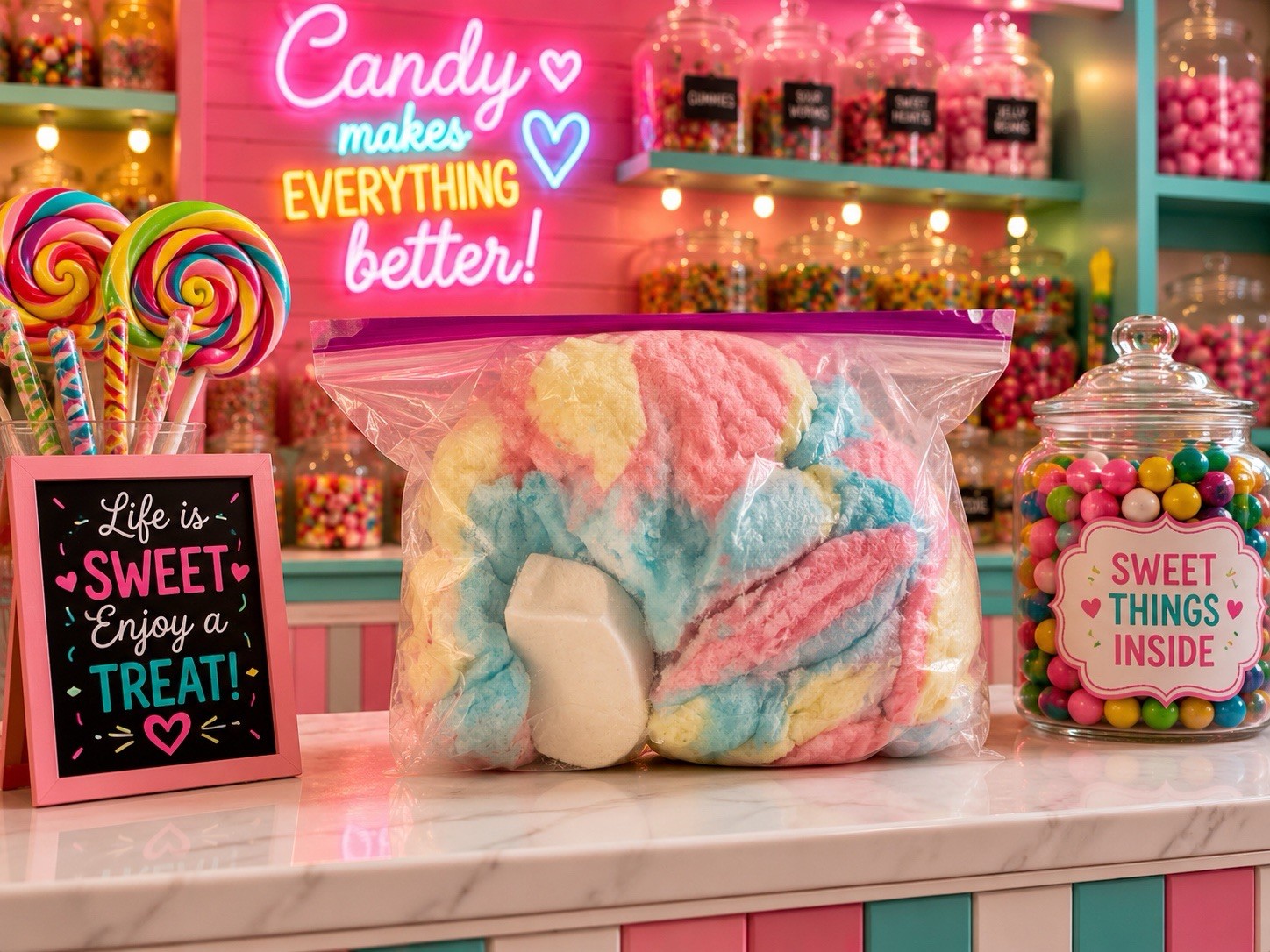 6oz. CHESTNUT HILLS COTTON CANDY SCENTED CornStarch Chunks• SCRUNCHY CHUNKZ gallery
