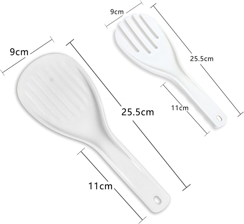 Plastic Rice Paddle Spoon Non-Stick 2pcs Spatula White gallery