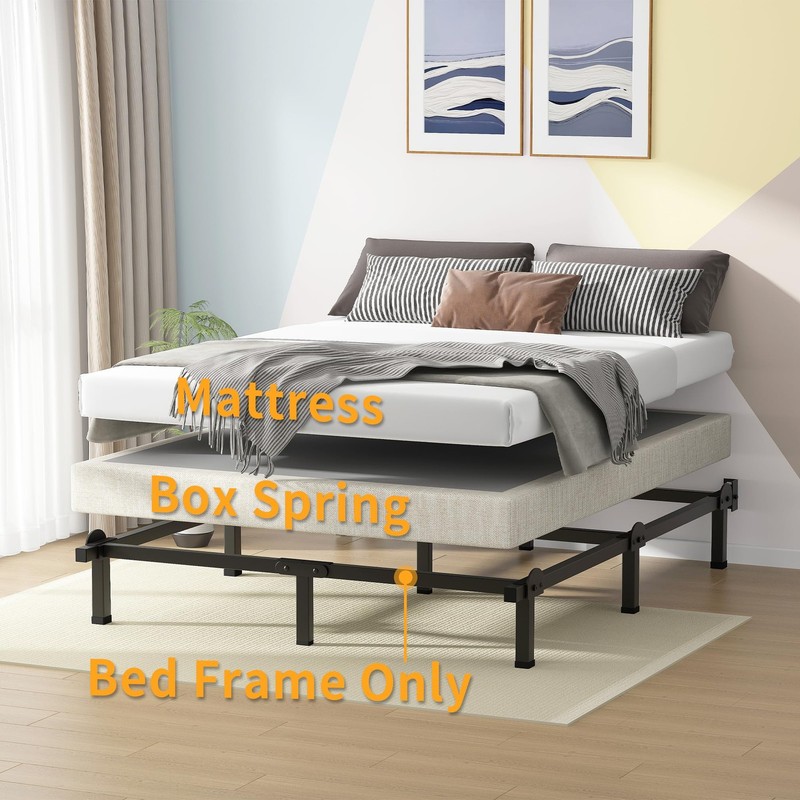 Metal Bed Frame, 9-Leg Bed Base 8 inches Support for Box Spring and Mattress ... gallery