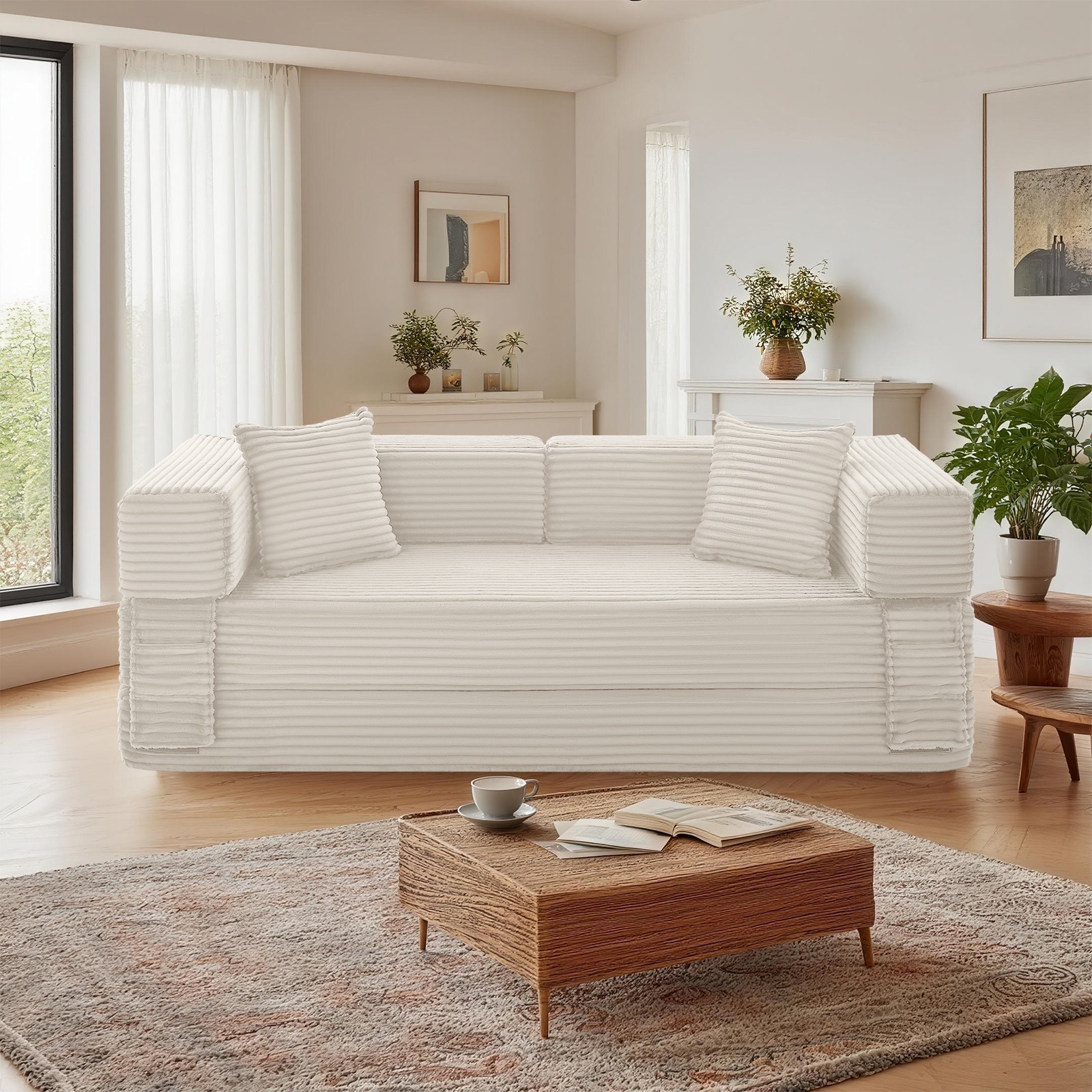 Convertible Sleeper Sofa Bed,Floor Folding Mattress Pull Out Bed for Living Room gallery
