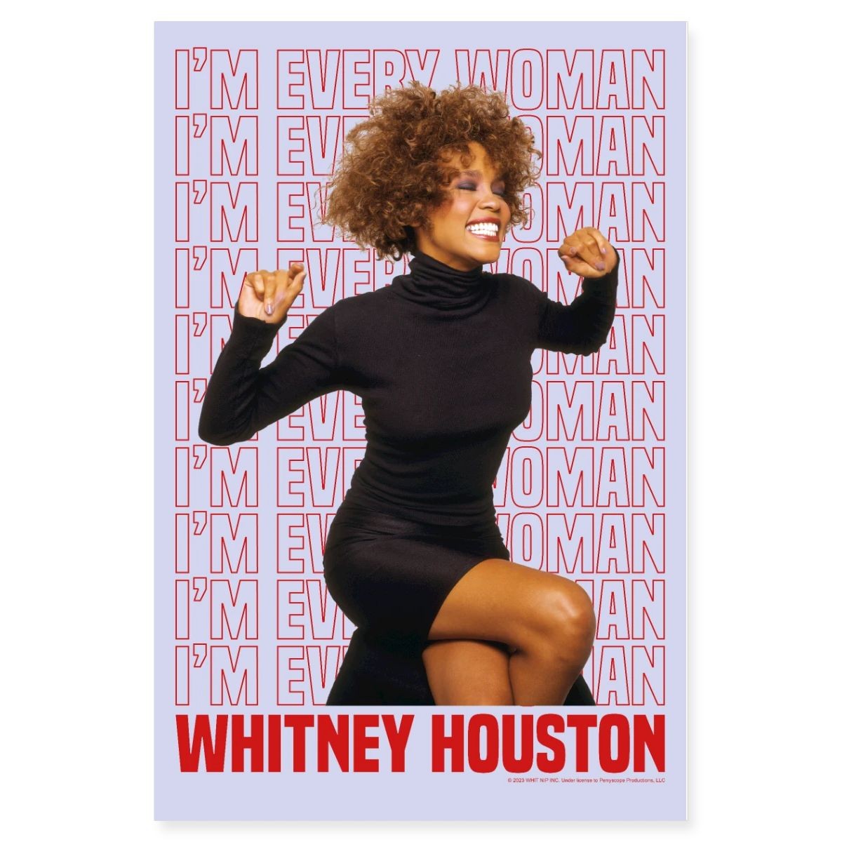 Whitney Houston Lettering Background Poster 24” x 36”, One Size, white gallery