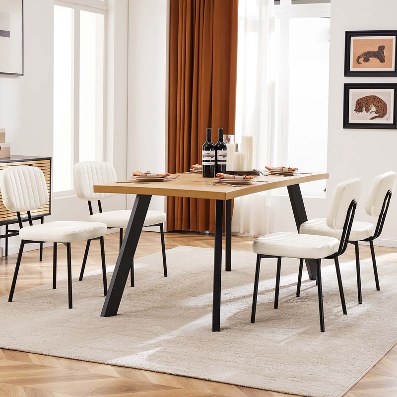2 Pcs Set Compact Cute Modern Kitchen Dining Chair with Upholster Seat Soft Back gallery