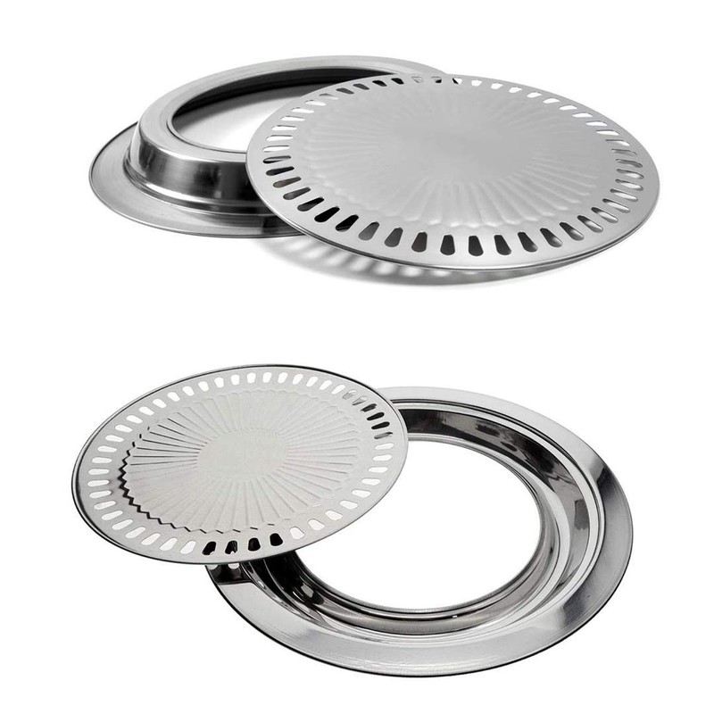 Saim Korean BBQ Grill Pan,Stainless Steel Non-Stick Roasting Smokeless Barbec... gallery