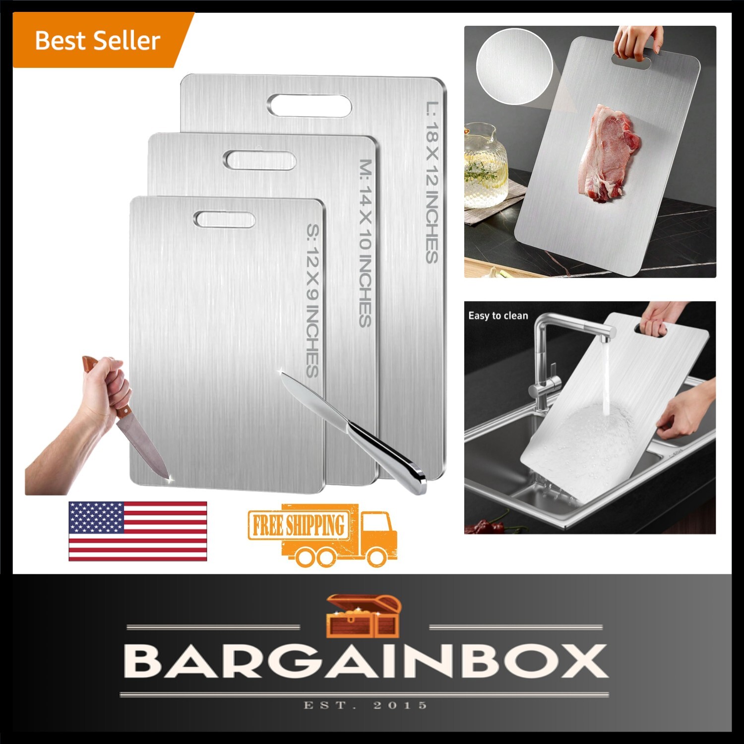 Elegant Pure Titanium Cutting Board - Durable & Scratch Resistant 12”L x 9”W gallery