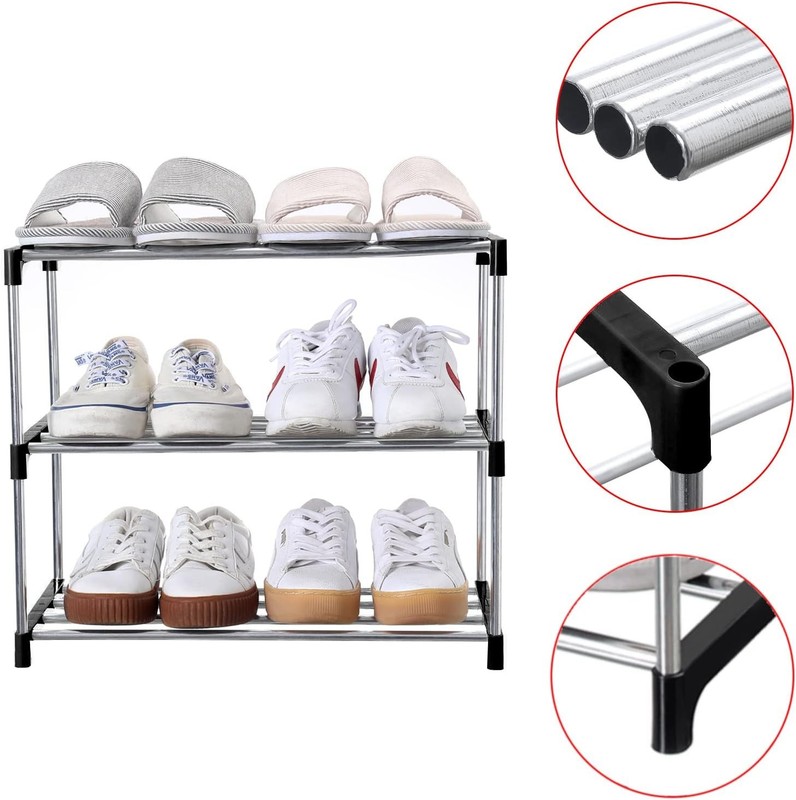 Stackable Small Shoe Rack, Entryway, Hallway and Closet Space Saving Storage gallery