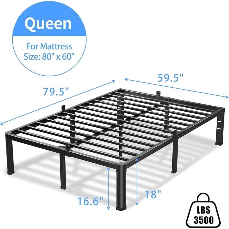 Sturdy Metal Bed Frame Squeak Resistant Heavy Duty Storage Easy Assembly New gallery