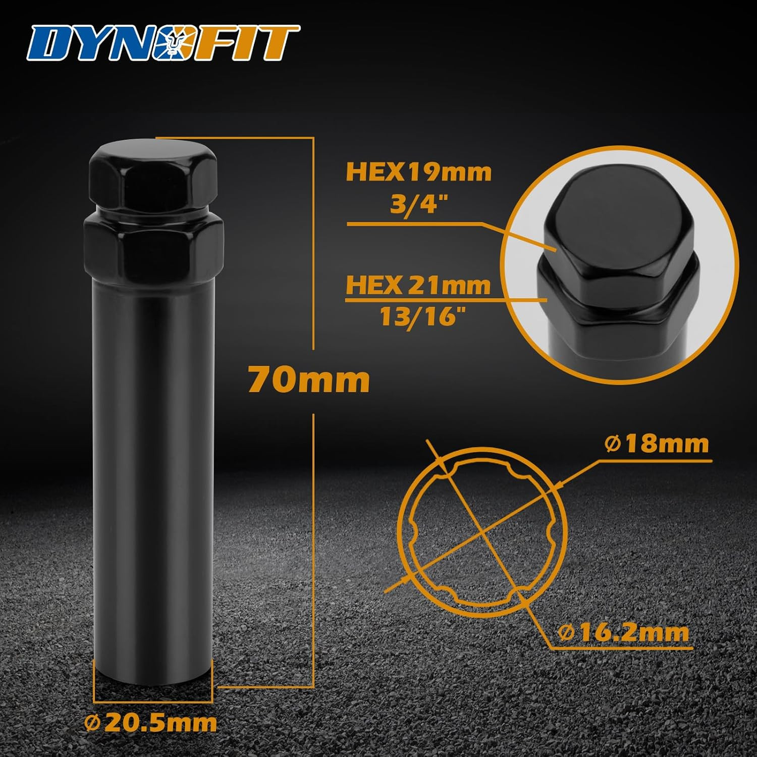 6 Spline Tuner Lug Nuts Key for Wrench with 3/4 inch (19mm) and 13/16 inch(21mm) gallery