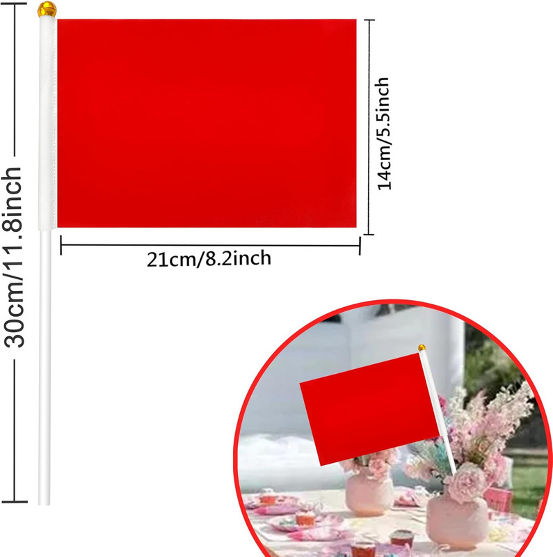 25 Pack Solid Red Flags Small Mini Red DIY Graffiti Flags on Stick,Party Decorat gallery