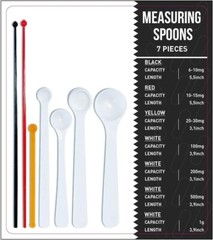 Dosing Spoon Milligram Measuring Spoons Set 3/7 Exact Dosing from 6 Mg to 1g mg