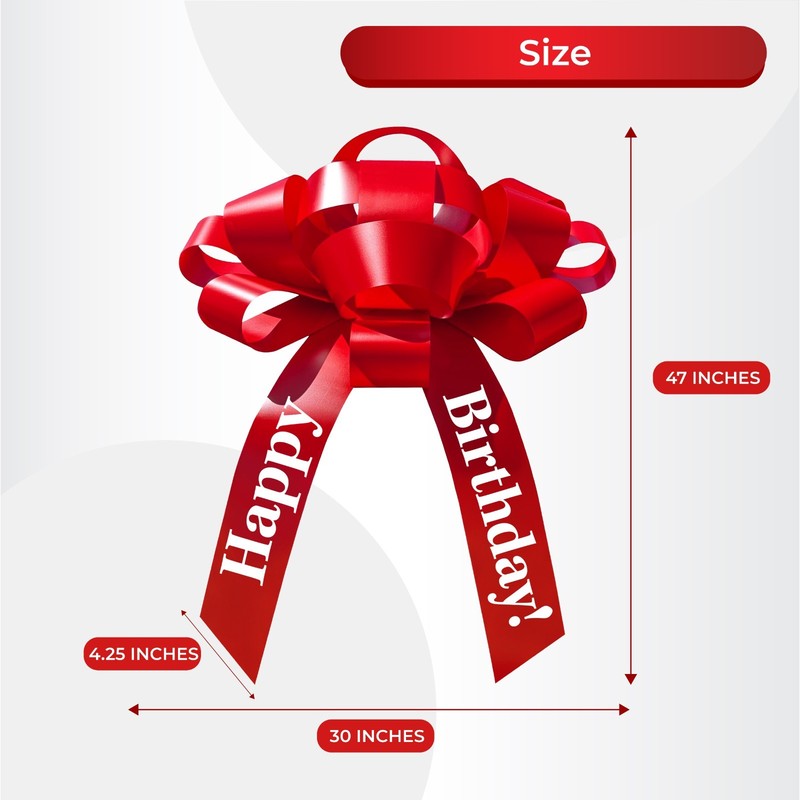 Large Happy Birthday Car Bow, No Assembly Necessary, Giant Birthday Bow gallery