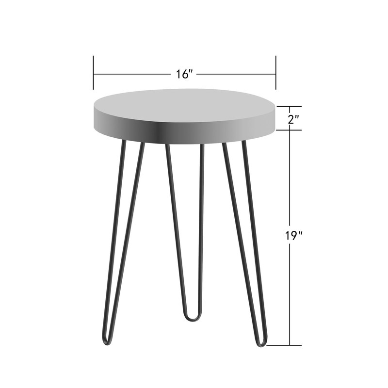 Greenage Rustic Teak Round End Table –Natural Wood Side Table Nightstand 21" H gallery