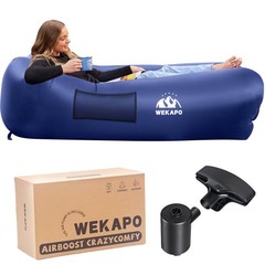 WEKAPO Inflatable Couch & Pump Lightweight Air Sofa for Relaxing Anywhere (Navy)
