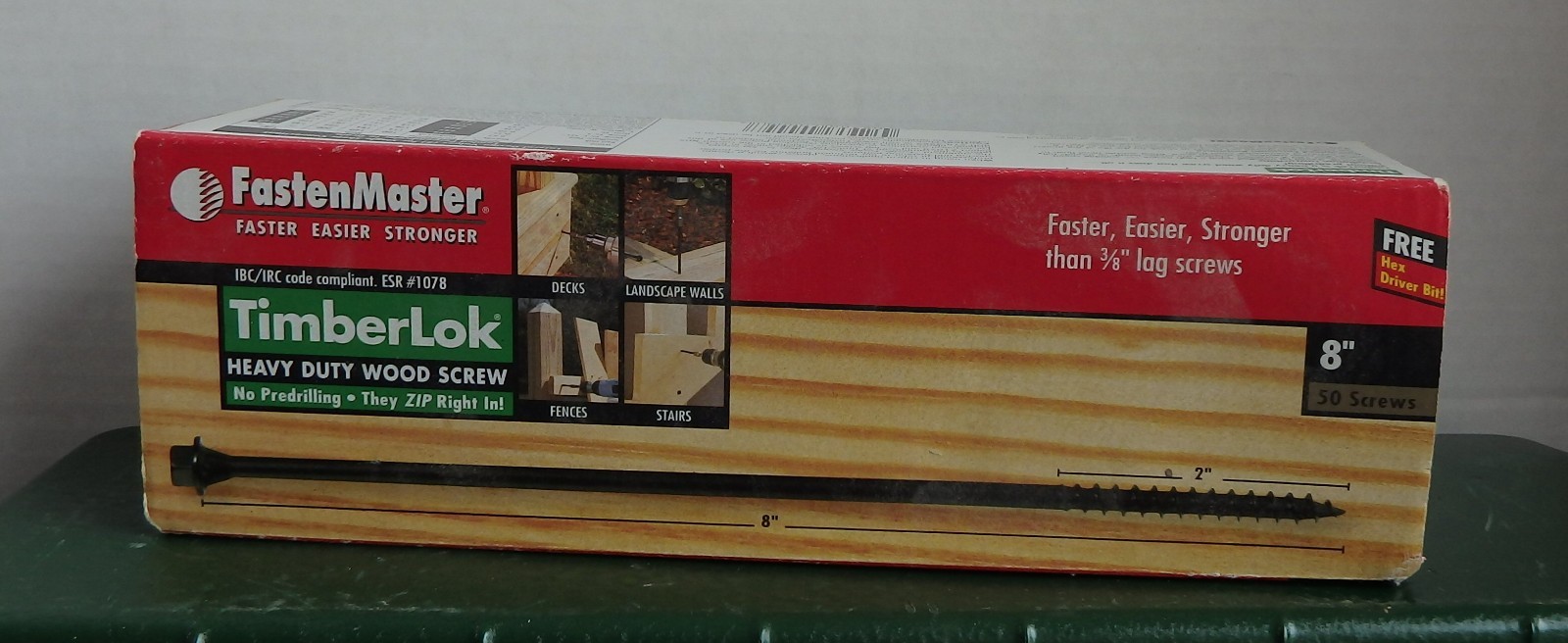 FastenMaster TimberLOK 8 in Structural Wood Screw(40Screws)WithHEX DRIVER BIT gallery