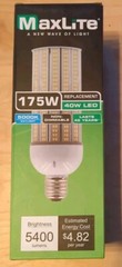 MaxLite 175w Replacement 40w LED 5000k Non-Dim Retrofit 5400 Lumen Par 26 NEW