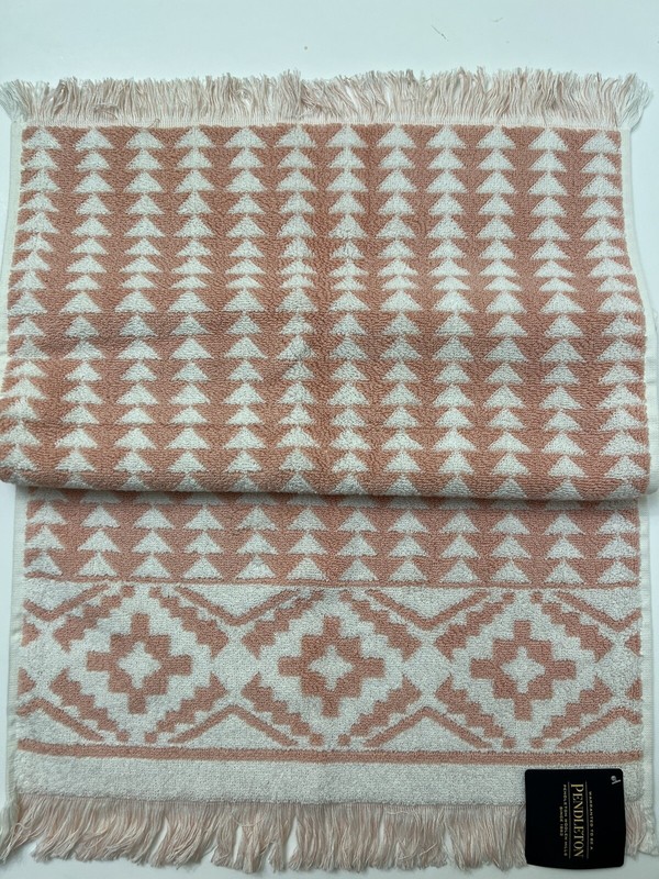Pendleton Towel Set 2 Bath 2 Hand 2 Finger Tip Dusty Pink Sundown 100%Cotton NWT gallery