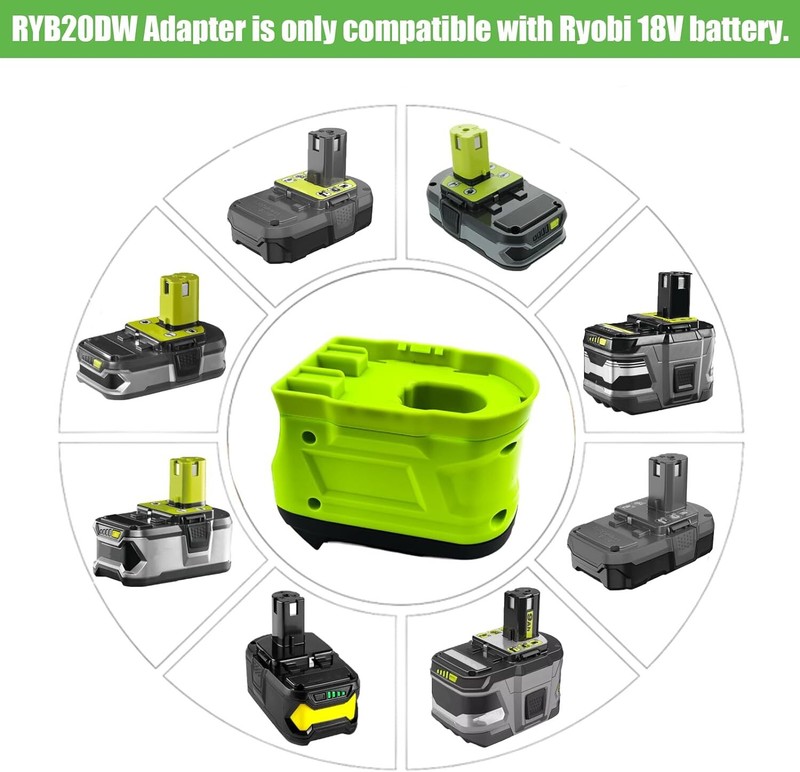 Converter Battery Adapter for Ryobi 18V Li-ion Battery to for Dewalt 20V Tool gallery